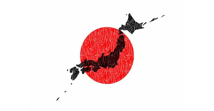 日本の国旗と地図