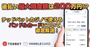 TEDBET（テッドベットカジノ）で使えるバンドルカードについて徹底解説！後払い最大限度額は200万円！